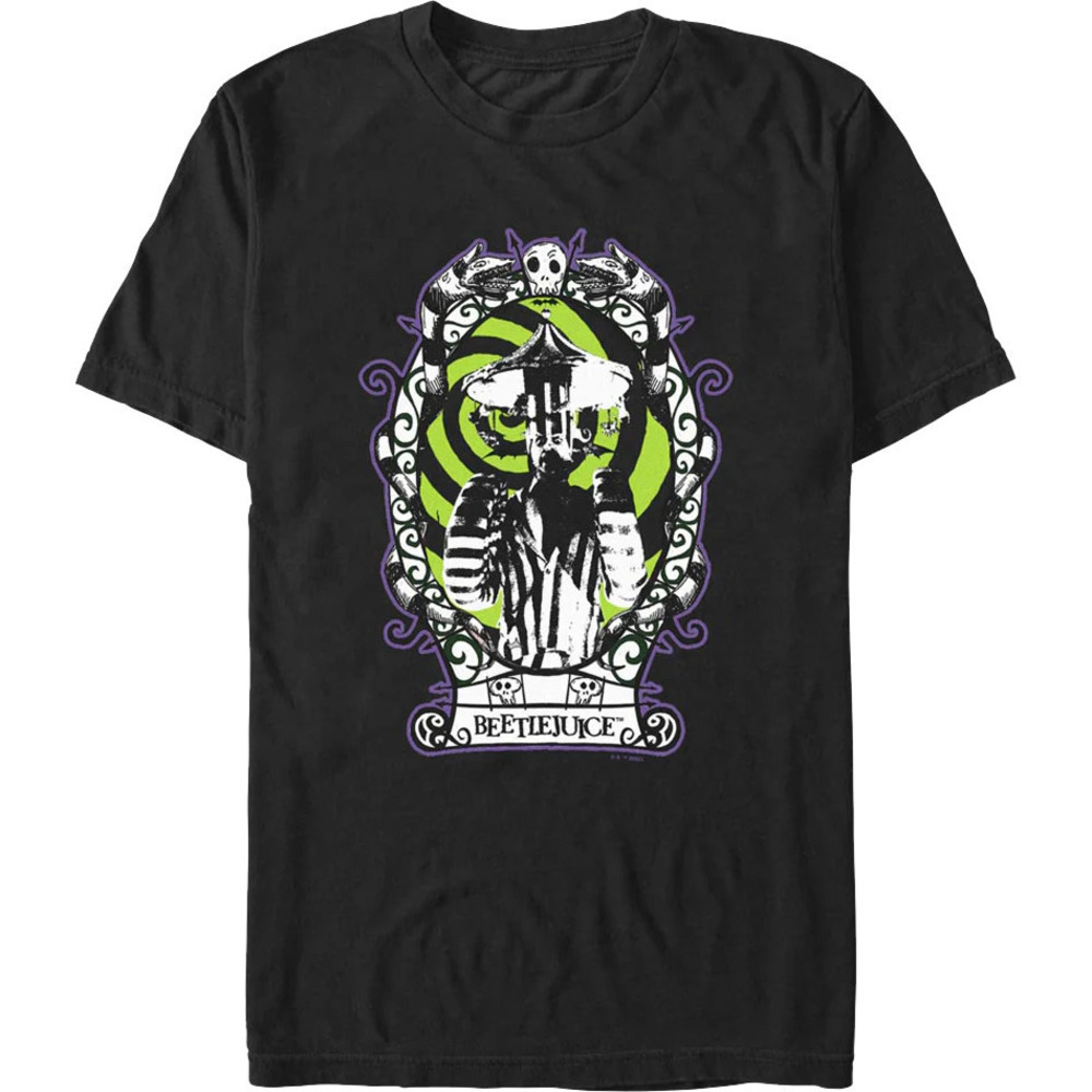 Carousel Hat Beetlejuice T-shirt Movie Character Graphic Horror Comedy Fan Tee